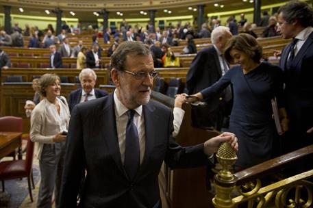 27/10/2016. Mariano Rajoy asiste al debate de investidura. Segunda jornada. El presidente del Gobierno en funciones y candidato, Mariano Raj...